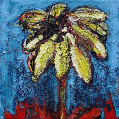 Klaus Becker - Oil on Canvas - Flower 1 - 50x50 cm