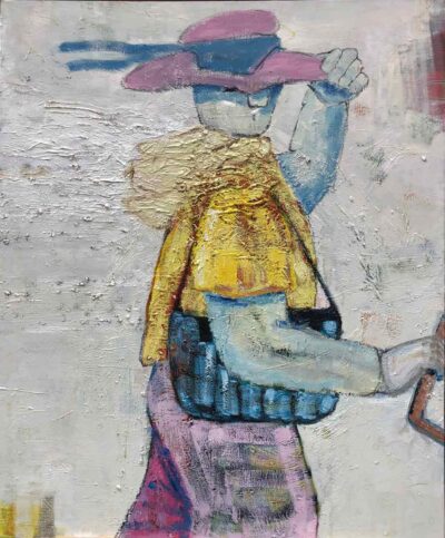 Klaus Becker- Oil on canvas-On a walk-175x145 cm